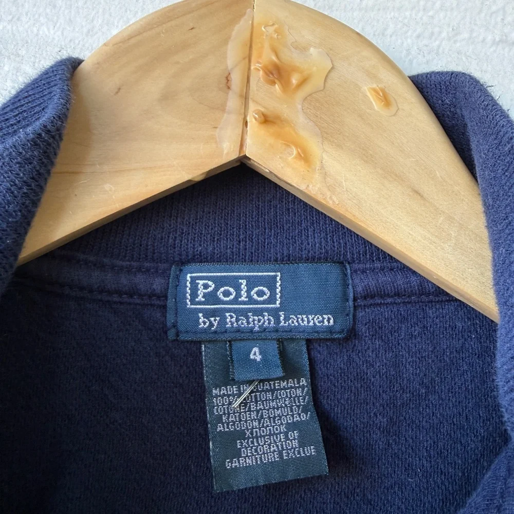 Polo Ralph Lauren Half Zip Pullover‎ Sweater | Kids 4 | Navy Red | Cozy Layer